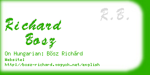 richard bosz business card